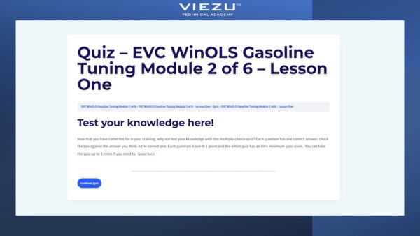 Capacitación en línea de ajuste de gasolina EVC WinOLS Módulo 2 de 6