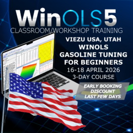 WinOLS5 gasoline tuning training for beginners in US Salt Lake City 16 to 18 April 2026
