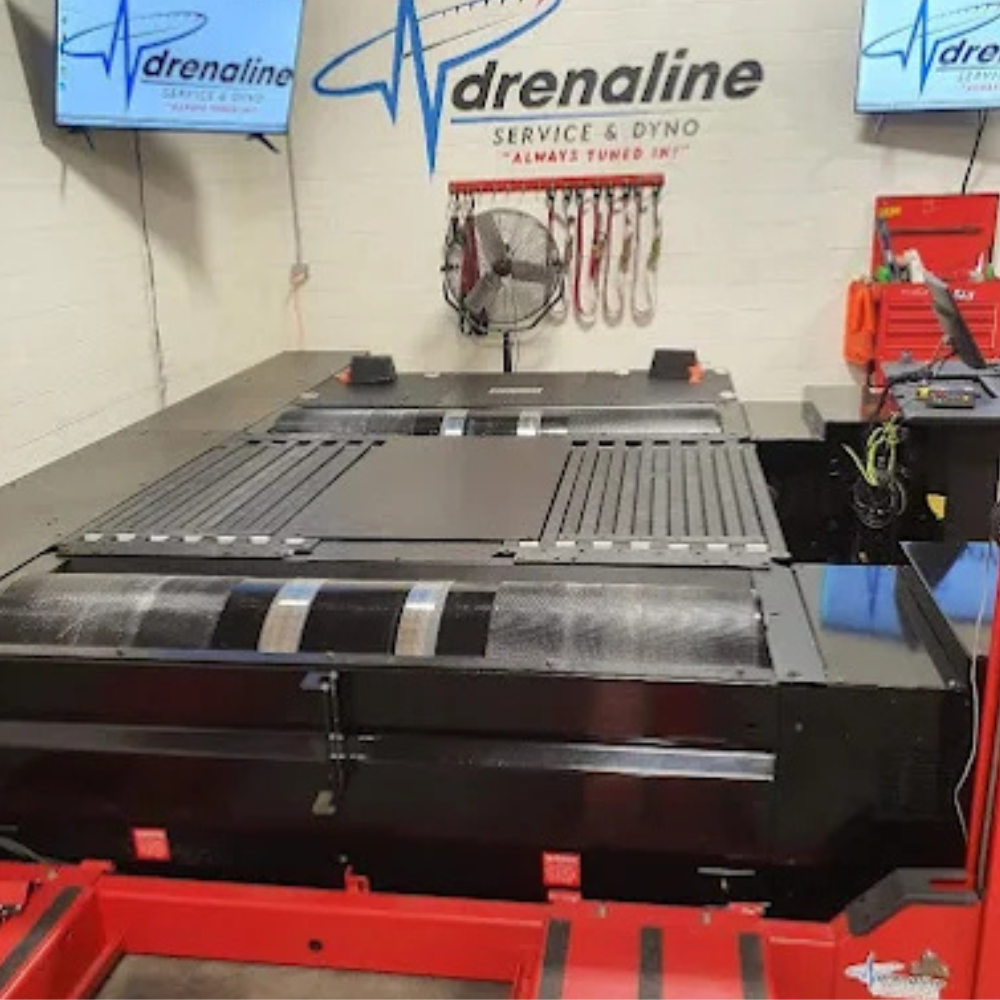 A view of the dynamometer at Viezu USA Adrenaline Dyno Salt Lake City Utah US